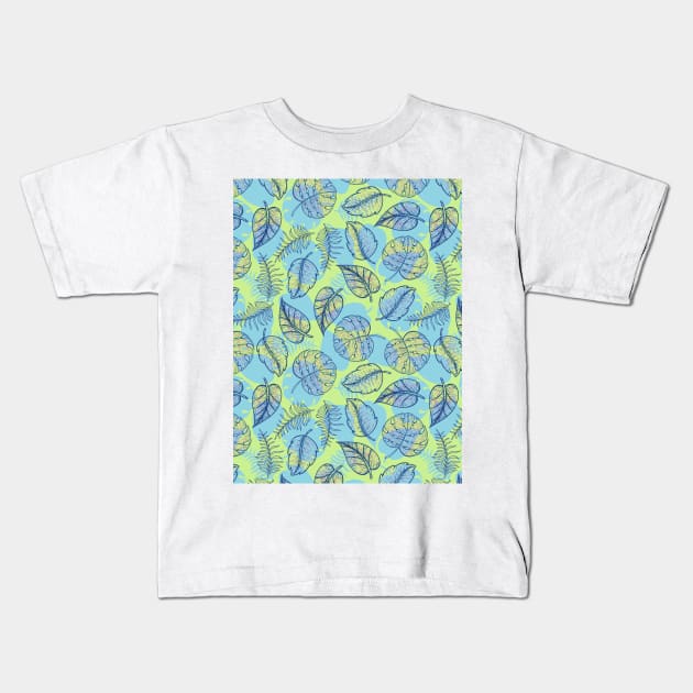 Leaf Line Art Kids T-Shirt by zarya_kiqo